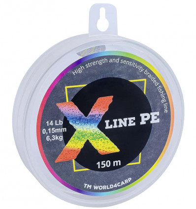Шнур плетёный X Line PE 150 m Multicolor Ø 0,13 мм