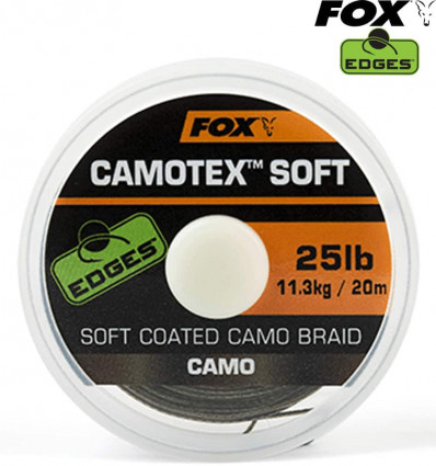 Поводковый материал в оплетке Fox Edges Camotex Soft 25lb - 20m