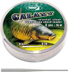 Конусный моно шок-лидер Katran GALAXY crystal clear 5x12m