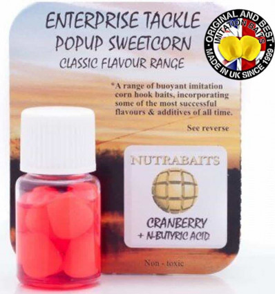 Силиконовая кукуруза Enterprise Pop-Up NUTRABAITS CRANBERRY&N-BUTYRIC, Fluoro Red