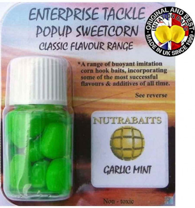 Силиконовая кукуруза Enterprise Pop-Up NUTRABAITS GARLIC MINT, Green