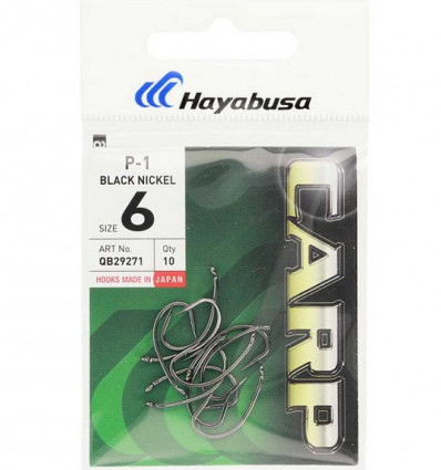 Карповые крючки Hayabusa P-1 Black Nickel черный никель