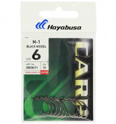 Карповые крючки Hayabusa M-1Black Nickel черный никель