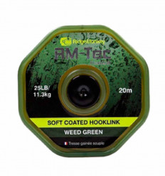 Поводковый материал в оплетке Ridge Monkey RM-Tec Soft Coated Hooklink Weed Green 25lb 20м