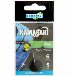 Силіконовий стопор Kamasaki Oval чорно-жовтий S, 6 шт.