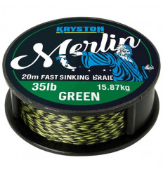 Повідковий матеріал Kryston Merlin Fast Sinking Supple Braid 20 м Weed Green