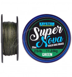 Поводковый материал Kryston Super Nova Solid Bag Supple Braid 20 м Weed Green