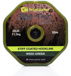 Поводковый материал в оплётке RidgeMonkey RM-Tec Soft Coated Hooklink weed green 25lb 20 m