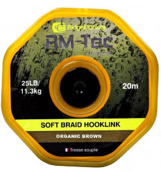 Поводковый материал без оплётки Ridge Monkey RM-Tec Soft Braid Hooklink Organic Brown 25lb 20 m