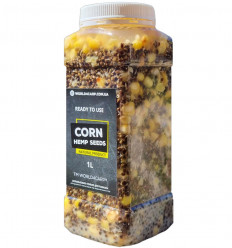 Кукурудза з зернами коноплі для риболовлі Corn&Hemp Seeds 1л