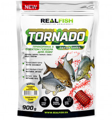 Прикормка REAL FISH гейзер Tornado Короп ТИГРОВИЙ ГОРІХ-КУКУРУДЗА 0,9 кг