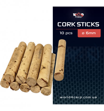Корковые палочки для рыбалки W4C CORK STICKS Ø 6 мм, 10шт