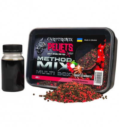 Метод мікс Carptronik Method Mix Multi Box - Squid/Cranberry (Кальмар/Журавлина) 400г