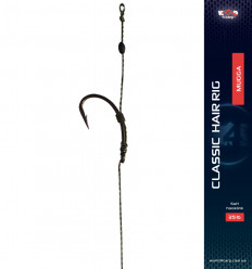Готовий повідець W4C з волоссям CLASSIC hair rig, гачок WIDE GAPE