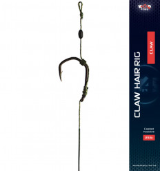 Готовый поводок в оплетке W4C с волосом CLAW Hair Rig, крючок CLAW