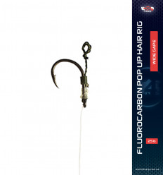 Готовый флюорокарбоновый поводок с мягким волосом для поп ап W4C FLUOROCARBON POP UP HAIR RIG, крючок WIDE GAPE