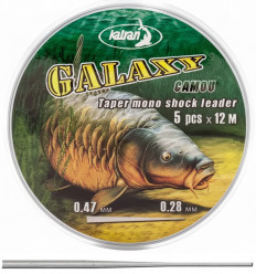 Конусный моно шок-лидер Katran GALAXY camo 0,28-0,47 мм. 5х12м