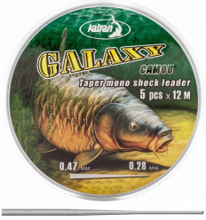 Конусный моно шок-лидер Katran GALAXY camo 0,28-0,47 мм. 5х12м