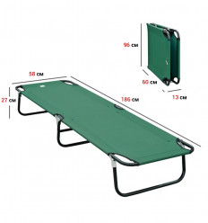 Складна туристична розкладачка CZ Handy Bedchair, 186x58x27 см