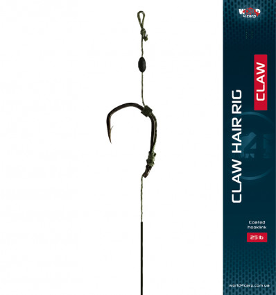 Готовий повідець W4C з волосом CLAW Hair Rig, гачок CLAW