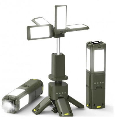 Фонарь – лампа с Power Bank 14000 mAh перезаряжаемый, водозащищённый IPX5, телескопический 6000 lm