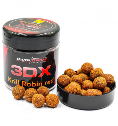 Бойлы насадочные Carp Drive 3DX Криль Робин Ред (Krill Robin Red) mix 12–14 мм, 100 г