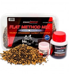 Флэт метод микс Carp Drive Halibut Strawberry (Халибут Клубника) Fish series 3 в 1
