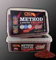 Метод-Стік Мікс пелетс CarpZon Squid & Cranberry Method & Stick Mix Pellets Кальмар-Журавлина 2-4mm 600g
