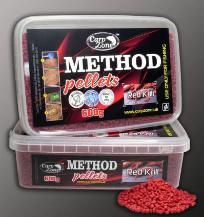 Метод-стик микс пеллетс CarpZone Червона Креветка Method & Stick Mix Pellets Red Кrill 2-4mm 600g