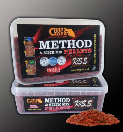 Метод-стик микс пеллетс CarpZone KiS.S. (Кальмар, Криль, Черный перец) Method & Stick Mix Pellets 2-4mm 600g