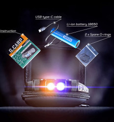 Ліхтар налобний GC G.Carp Ti-Blue Headlight 400 lum