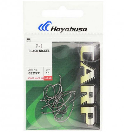 Карповые крючки Hayabusa P-1 Black Nickel черный никель