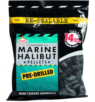 Пеллетс насадочный Dynamite Baits Drilled Marine Halibut Pellets 350 g