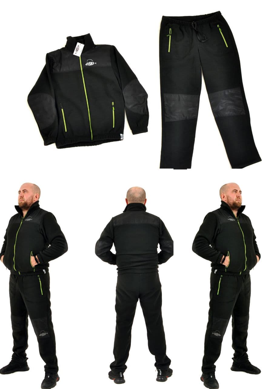 Костюм флисовый Fiske для рыбалки и охоты черный