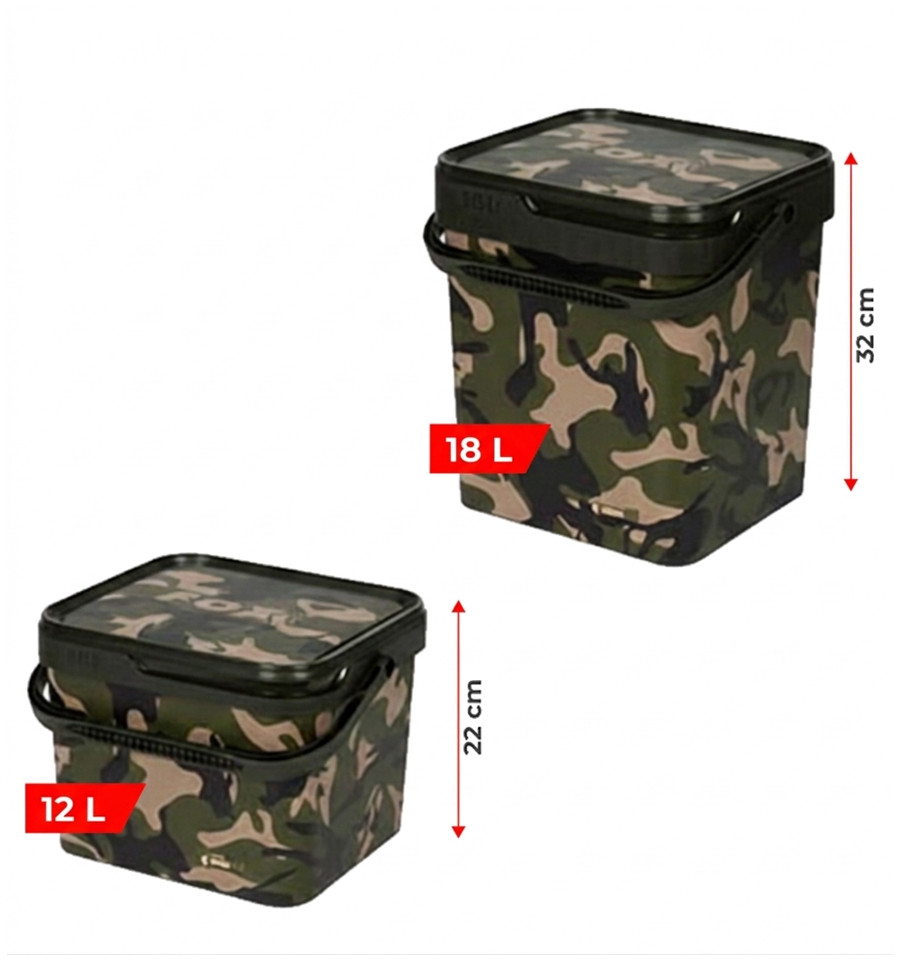 Відро для риболовлі з кришкою Fox Camo Bucket